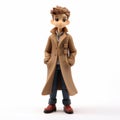 Charming Anime Style Action Figure Of A Boy In A Coat