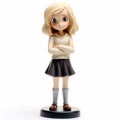 Cartoon Realism Anime Figurine Of A Girl With Blond Hair Royalty Free Stock Photo