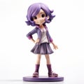 Anime Girl Figurine With Purple Hair - Patrick Brown Style