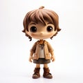 Charming Anime Style Vinyl Toy With Brown Hair And Brown Eyes