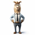 Charming Anthropomorphic Llama In Business Suit - Hyperrealistic Cartoon