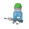 A charming army syrup medicine cartoon picture style having a machine gun