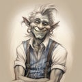 Charming Artwork Of A Joyful Teenage Troll With Suspenders