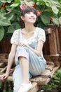 Charming Asian girl outdoor