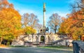 Charming autumn view of Angel of Peace (Friedensengel) monument