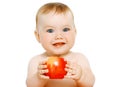 Charming baby with apple Royalty Free Stock Photo