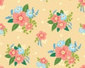 Seamless pattern with cute flowers. Vector. Royalty Free Stock Photo