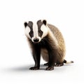 Charming Badger 3d Render On White Background