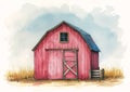 Charming Barn with a Colorful Twist: A Rustic Western Scene in T