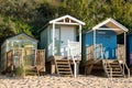 3 charming beach chalets on the beach Royalty Free Stock Photo