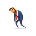 Charming bearded businessman tired. The manager is depressed and tired from work. Royalty Free Stock Photo
