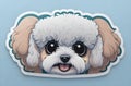 Charming Bichon Frise Face Sticker, Cute Big Eyes in High-Resolution, cute dog face sticker