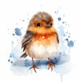 Free Download: Cute Little Baby Bird Watercolor Clipart Illustration Royalty Free Stock Photo