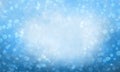 Charming blue cyan background with snowfall. universal Christmas background for the design of invitations, congratulations, cards