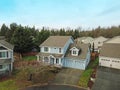 Charming blue two story home with a nice covered porch.