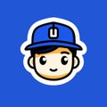 Charming Blue U Icon With Baseball Cap - Ultra Hd Illustration