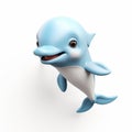 Charming Bluefoam Dolphin: Cute 3d Clay Render Illustration