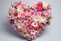 Charming Bouquet flower heart. Generate Ai