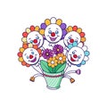 Charming Bouquet with Stroke Design for Clowns Theme Royalty Free Stock Photo