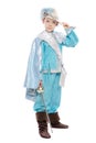 Charming boy in a musketeer costume