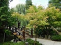 A charming bridge in the Japanese garden in WrocÃâaw, Poland