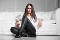 Charming brunette in glasses Royalty Free Stock Photo