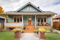 charming bungalow with seamless woodshingle siding Royalty Free Stock Photo