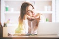 Charming businesslady at workplace Royalty Free Stock Photo