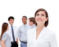 Charming businesswoman in front of her team Royalty Free Stock Photo