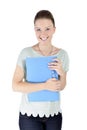 Charming businesswoman holding a folder