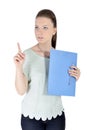 Charming businesswoman holding a folder