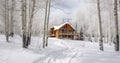 A Charming Cabin Amidst the Snowy Peaks of Park City, Encircled by a Grove of Quaking Aspens