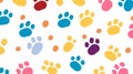 Charming Canine Steps: Cute Dog Footprints in Cartoon Style