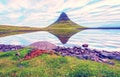 Charming captivating landscape with a volcano mountain Kirkjufell Church Mountain on SnÃÂ¦fellsnes Peninsula near town of