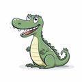 Charming Cartoon Alligator Roaring With Smiling Mouth Illustration Royalty Free Stock Photo