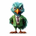 Charming Cartoon Bird In A Stylish Suit - Digital Art Royalty Free Stock Photo