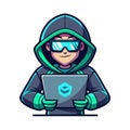 Charming Cartoon Cyber Hacker Character Design