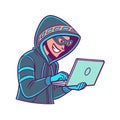 Charming Cartoon Cyber Hacker Character Design
