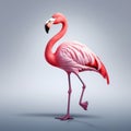 A charming cartoon flamingo,