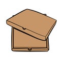 Open Cardboard Pizza Box Illustration Royalty Free Stock Photo
