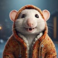 Charming Cartoon Image Of Rat Wearing Sweaters