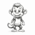 Charming Cartoon Monkey Vector Illustration - Cute And Playful Monkey Character