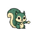 Cute Cartoon Squirrel Points Directional Arrow To The Right Royalty Free Stock Photo