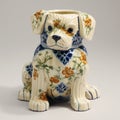 Charming Ceramic Dog Vase With Old-world Style By Aarti Studt