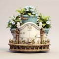 Charming Character Illustrations: 3d Miniature Garden In Pot