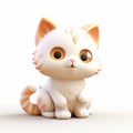 Charming Character Illustrations: White And Yellow Cat In Unreal Engine 5