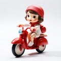 Charming Characters: High Detailed Girl Riding Red Scooter In Vray Style