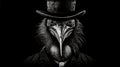 Charming Chiaroscuro: A Hyper-detailed Vulture In Top Hat