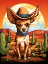 The Charming Chihuahua Wrangler: A Playful Pup in a Cowboy Hat