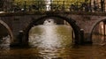 Amsterdam, Netherlands - April 24 2011: a cityscape of canals and bridges.